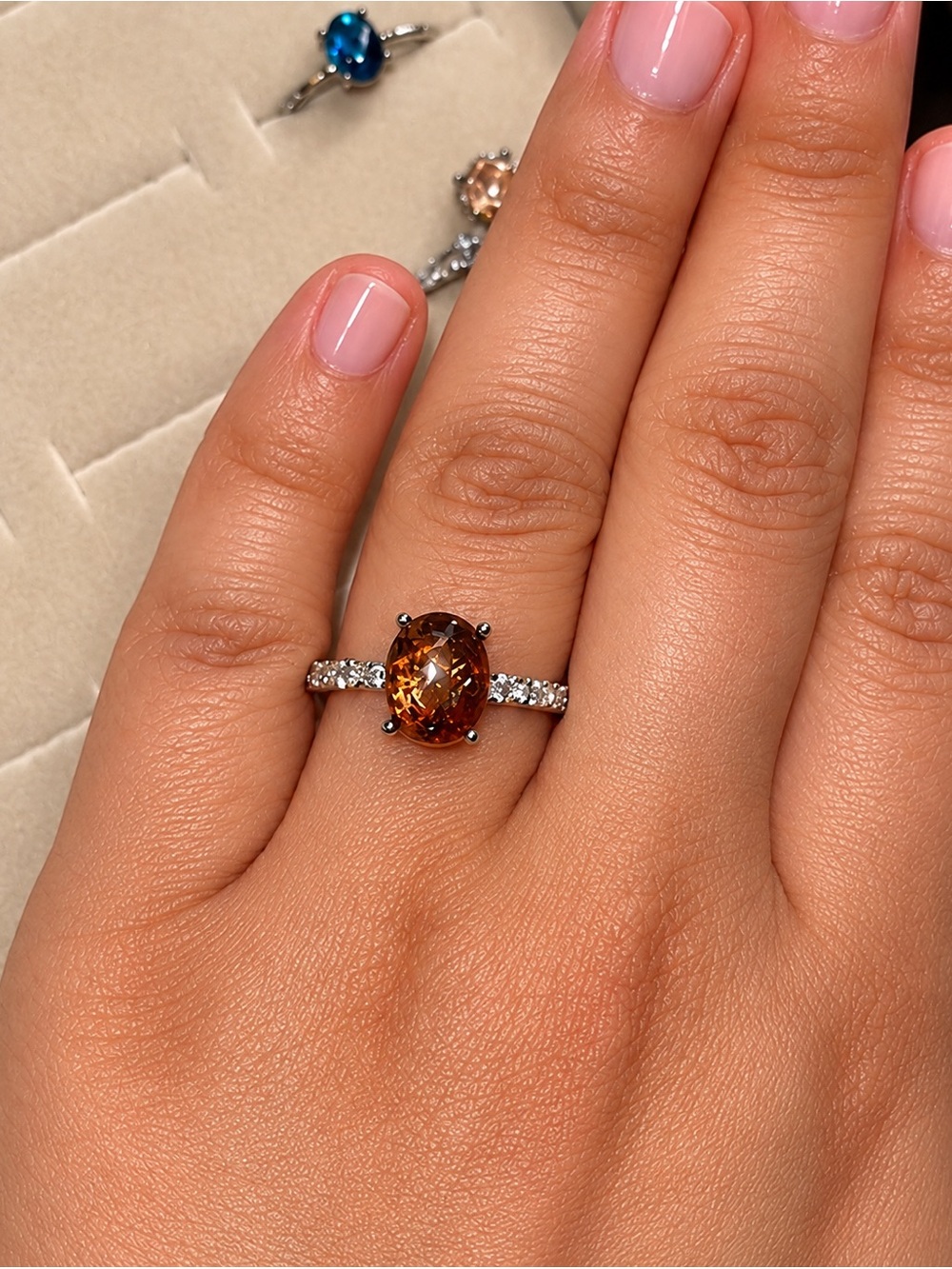 November Birthstone | Amber Adjustable Ring | Nickel Free